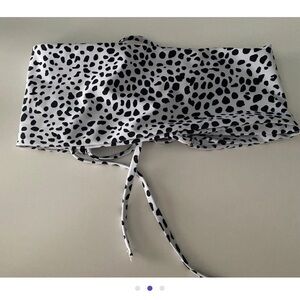 SHEIN Black and White Spotted Bikini Top